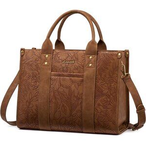 Women Yellowish Brown Imported Faux Leather Shoulder Crossbody Top Handle Bag